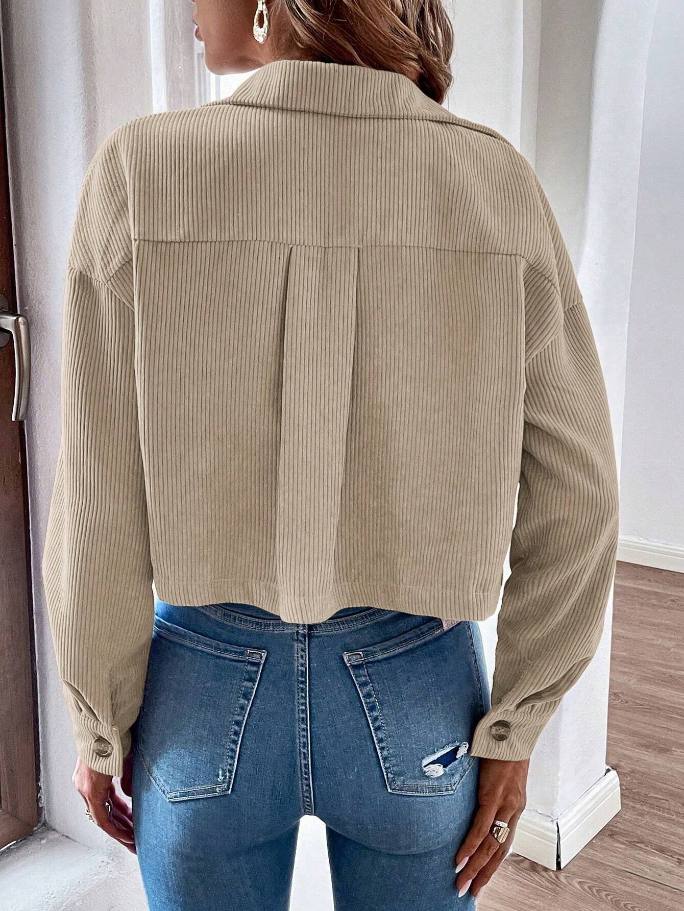 Franclia Shoulder Crop Corduroy Jacket